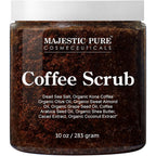 Majestic Pure Arabica Coffee Scrub front view of the 10 Ounces jar container