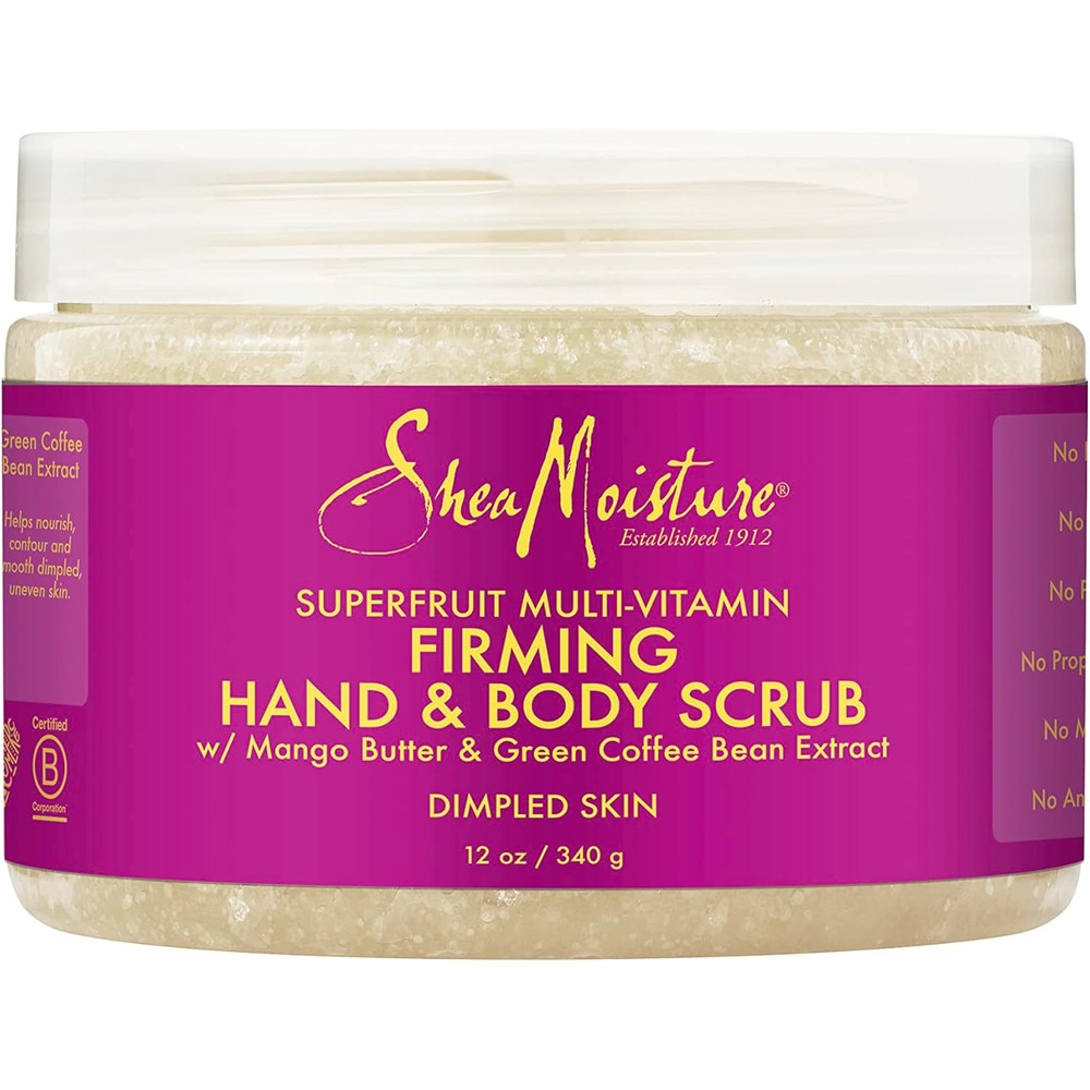 SheaMoisture SuperFruit Complex Hand and Body Exfoliating Scrub 12 Ounce front view jar