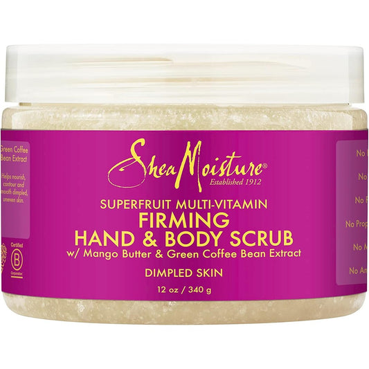 SheaMoisture SuperFruit Complex Hand and Body Exfoliating Scrub 12 Ounce front view jar