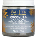 Pacifica coconut and charcoal underarm detox scrub front view jar