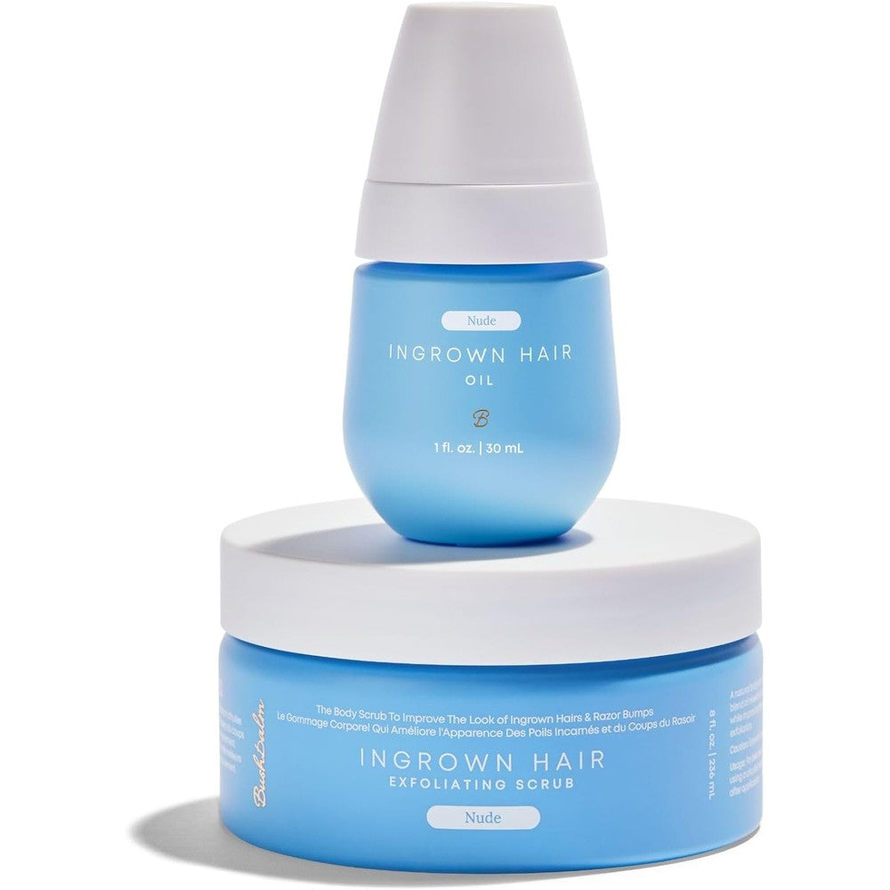 Bushbalm Nude Two Step Routine box set front view for razor bump treatment