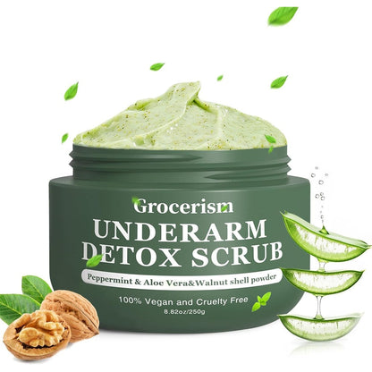 Grocerism Armpit Detox Scrub jar front view for underarm exfoliation