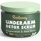 Berlaney Armpit Detox And Body Scrub front view container with mint green lid