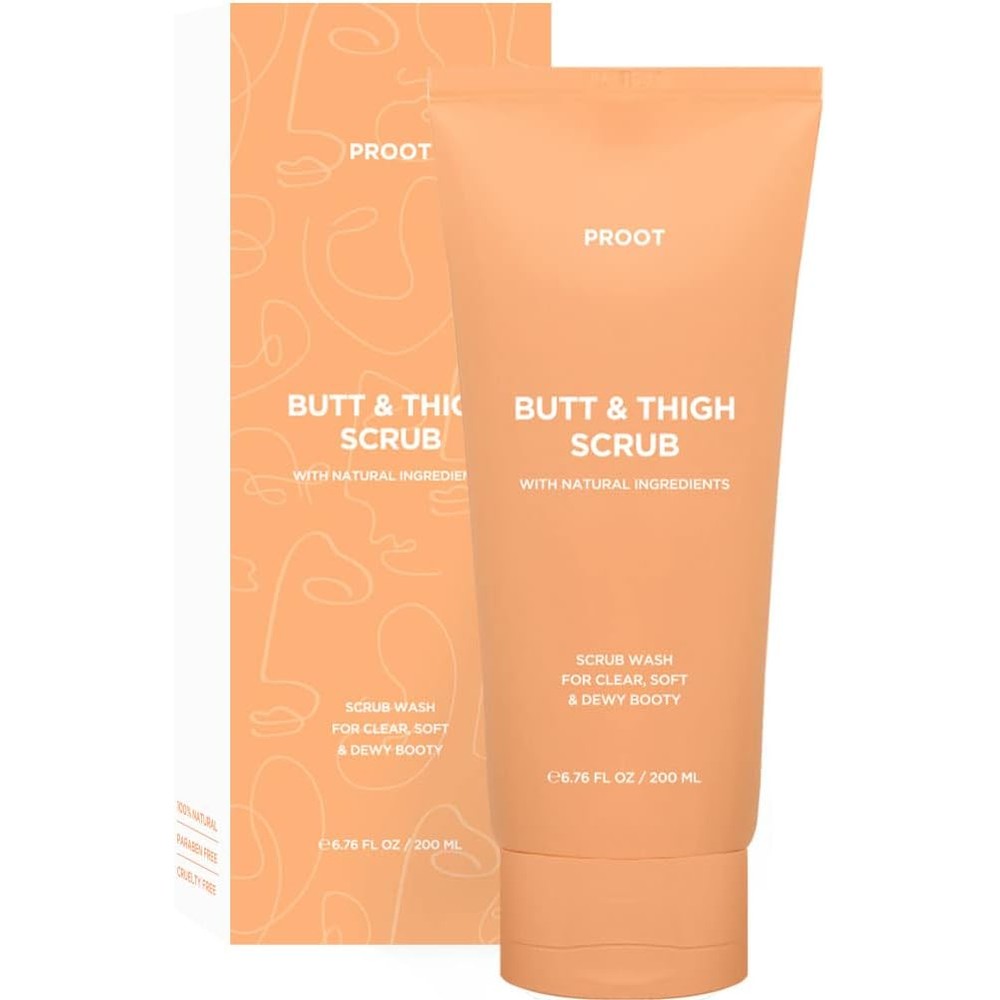 PROOT Butt and Thigh Scrub Wash front view tube for body acne treatment