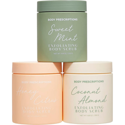 Body Prescriptions Exfoliating Body Scrub front view of the sweet mint variant jar