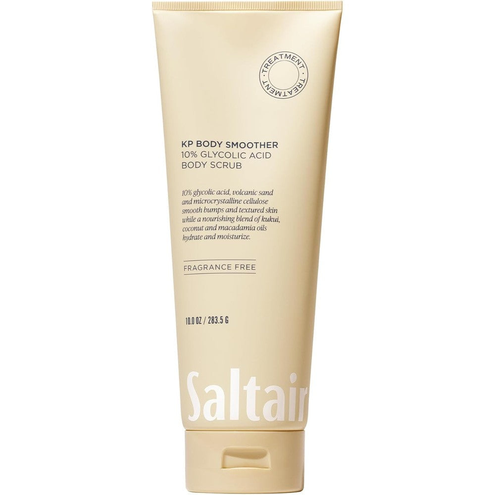Saltair KP Body Smoother exfoliating scrub tube front view for rough bumpy skin treatment