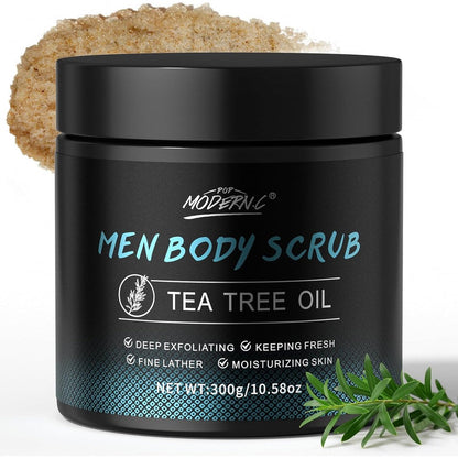 POP MODERN.C men body scrub tea tree oil exfoliating front view