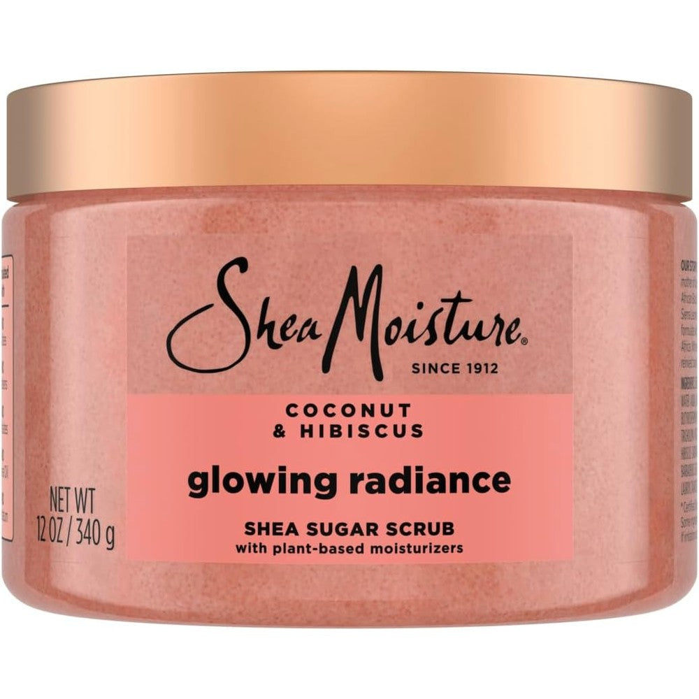 SheaMoisture Coconut Hibiscus Glowing Radiance Shea Sugar Body Scrub front view package