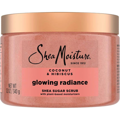 SheaMoisture Coconut Hibiscus Glowing Radiance Shea Sugar Body Scrub front view package
