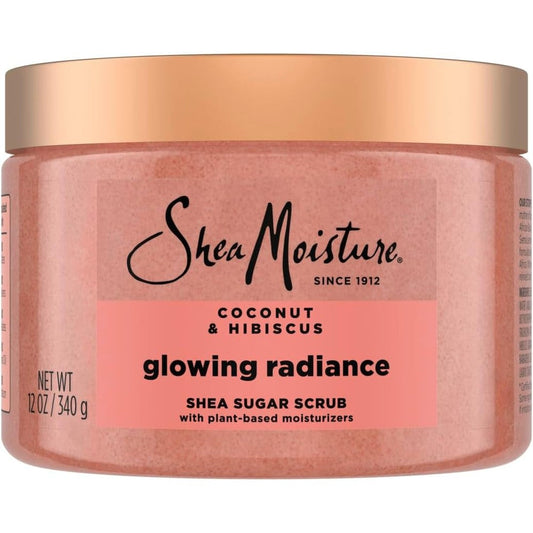 SheaMoisture Coconut Hibiscus Glowing Radiance Shea Sugar Body Scrub front view package