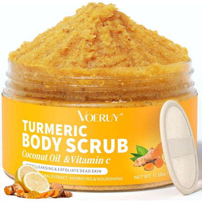 VOERUY Turmeric Exfoliating Body Scrub front view package