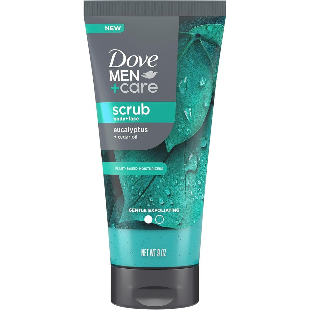 Dove Men Plus Care Eucalyptus Body and Face Scrub 9 Ounce front view