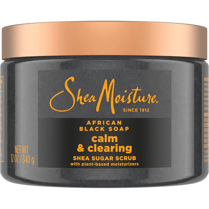 SheaMoisture African Black Soap Sugar Body Scrub front view of jar with copper lid