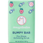 Megababe Bumpy Bar Pre Shave Exfoliating Scrub front view product packaging