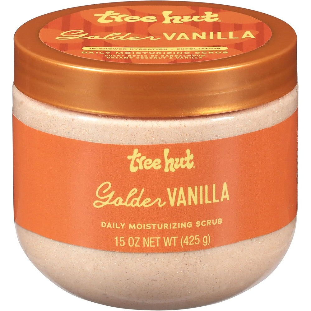 Tree Hut Golden Vanilla Daily Moisturizing Scrub front view packaging