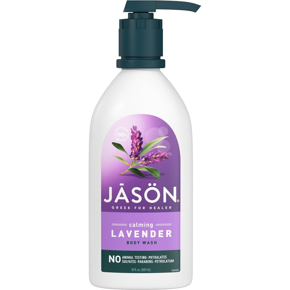 Jason Calming Lavender Body Wash 30 Fluid Ounces front bottle view
