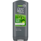 Dove Men Plus Care body and face wash front view bottle