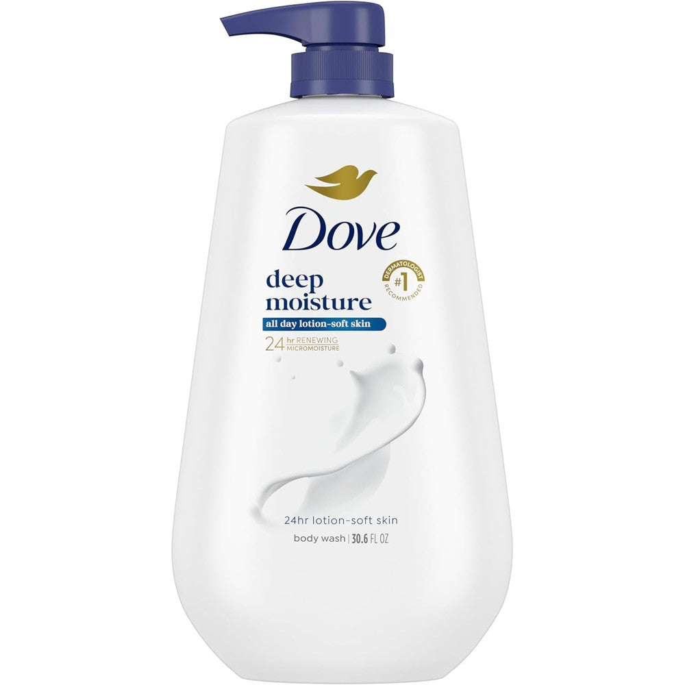 Dove Deep Moisture Body Wash 30.6 fluid ounces front bottle view