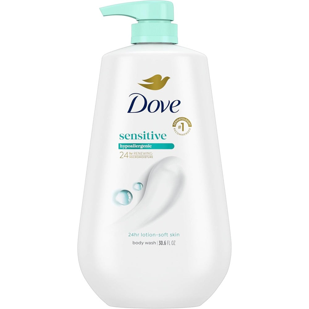 Dove Sensitive Skin Body Wash with Pump front view