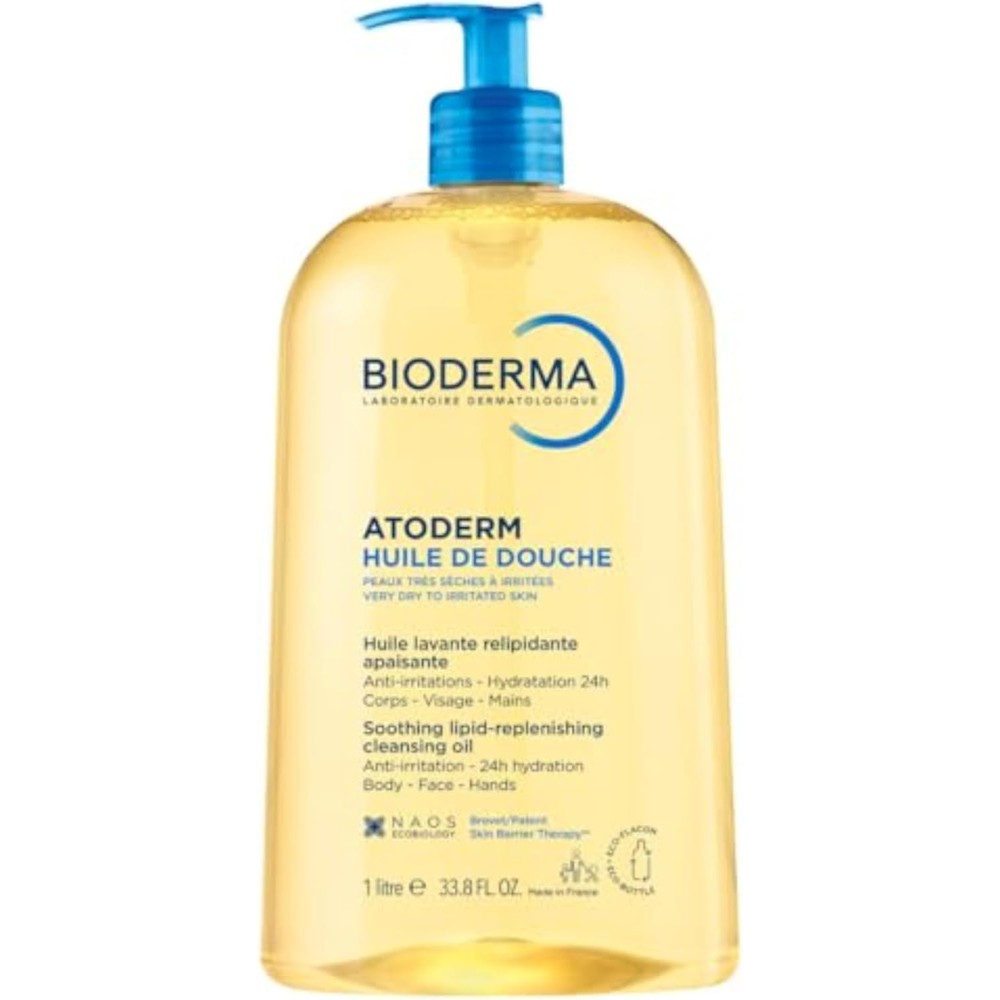 Bioderma Atoderm Shower Oil 1 Litre front view for dry skin