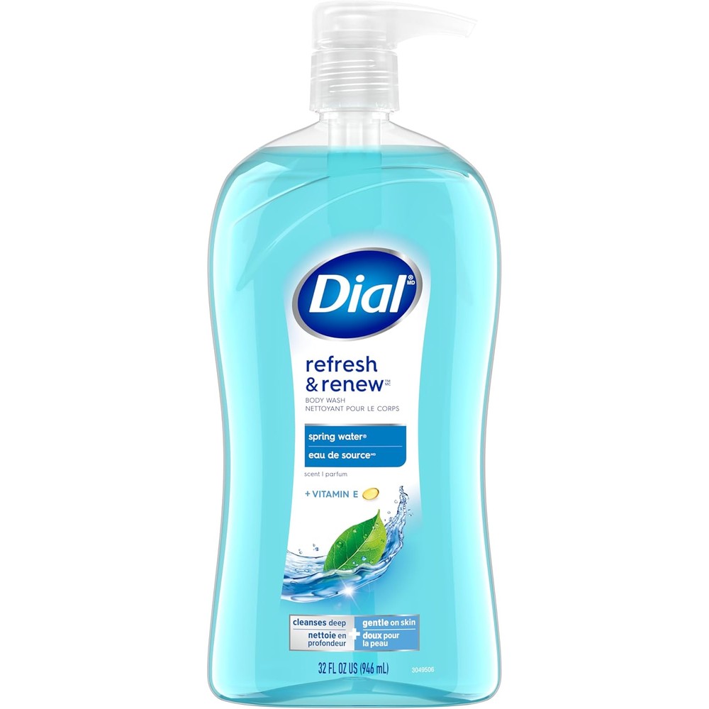 Dial Refresh and Renew Spring Water body wash 32 fluid ounces front view