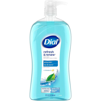 Dial Refresh and Renew Spring Water body wash 32 fluid ounces front view