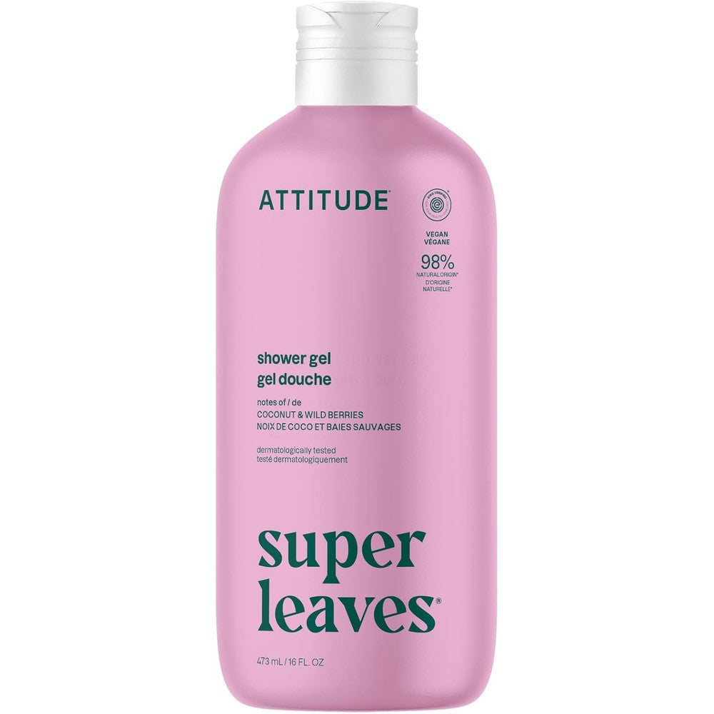 Bio Spectra Attitude Coconut and Wild Berries Shower Gel bottle front view