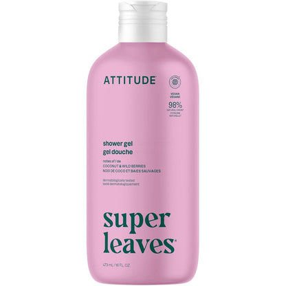 Bio Spectra Attitude Coconut and Wild Berries Shower Gel bottle front view