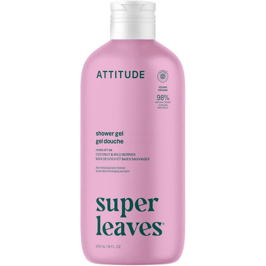 Bio Spectra Attitude Coconut and Wild Berries Shower Gel bottle front view