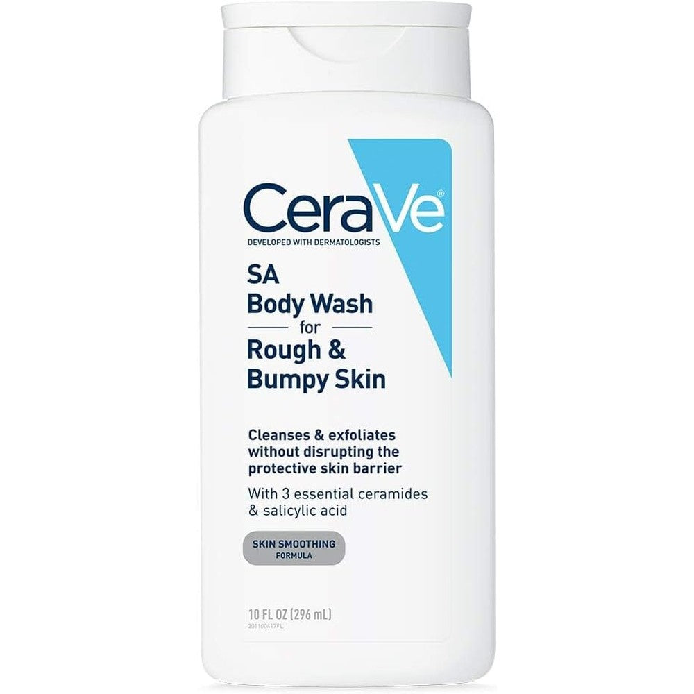 CeraVe SA Body Wash front view bottle showing exfoliating salicylic acid formula