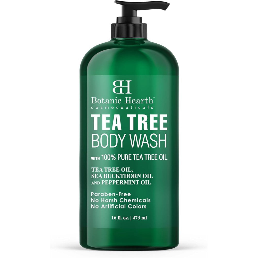 Botanic Hearth Tea Tree Body Wash 16 fluid ounce bottle front view