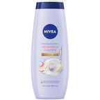 Nivea refreshing white peach and jasmine body wash front view bottle