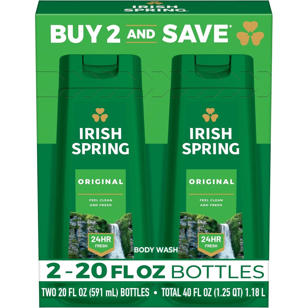 Irish Spring Original moisturizing body wash 2 pack front view