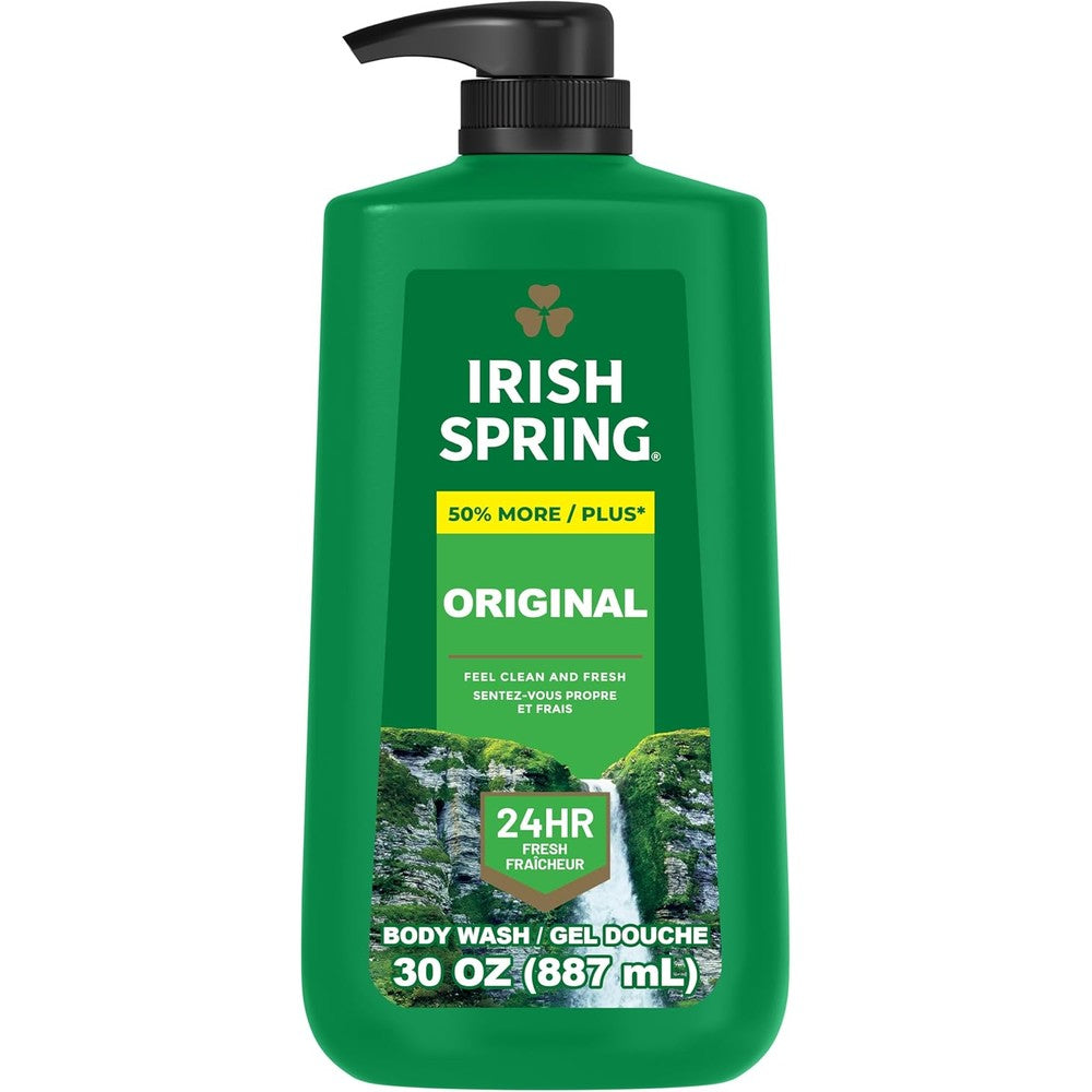 Irish Spring Original Moisturizing Body Wash 30 fluid ounce bottle front view