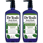 Dr. Teal's Relax and Relief body wash front view featuring eucalyptus and spearmint design.