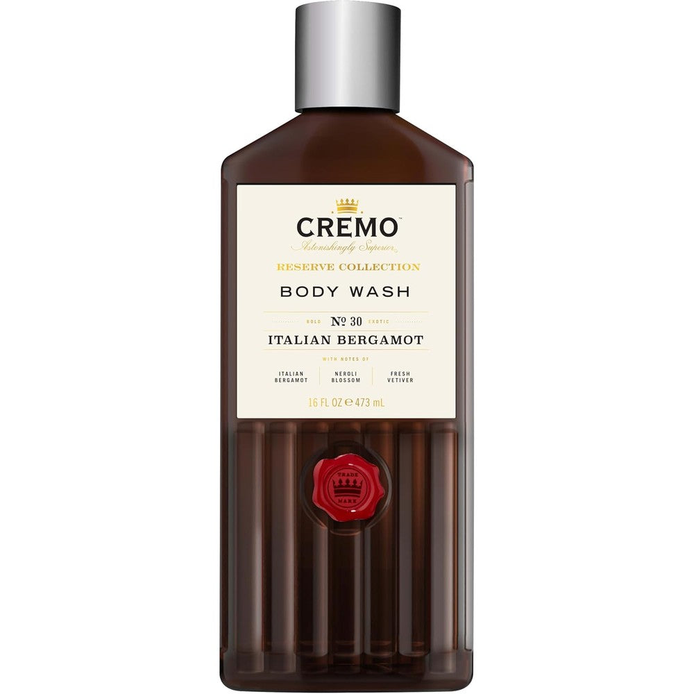 Cremo Italian Bergamot Rich Lathering Body Wash for Men 16 Fl Oz bottle