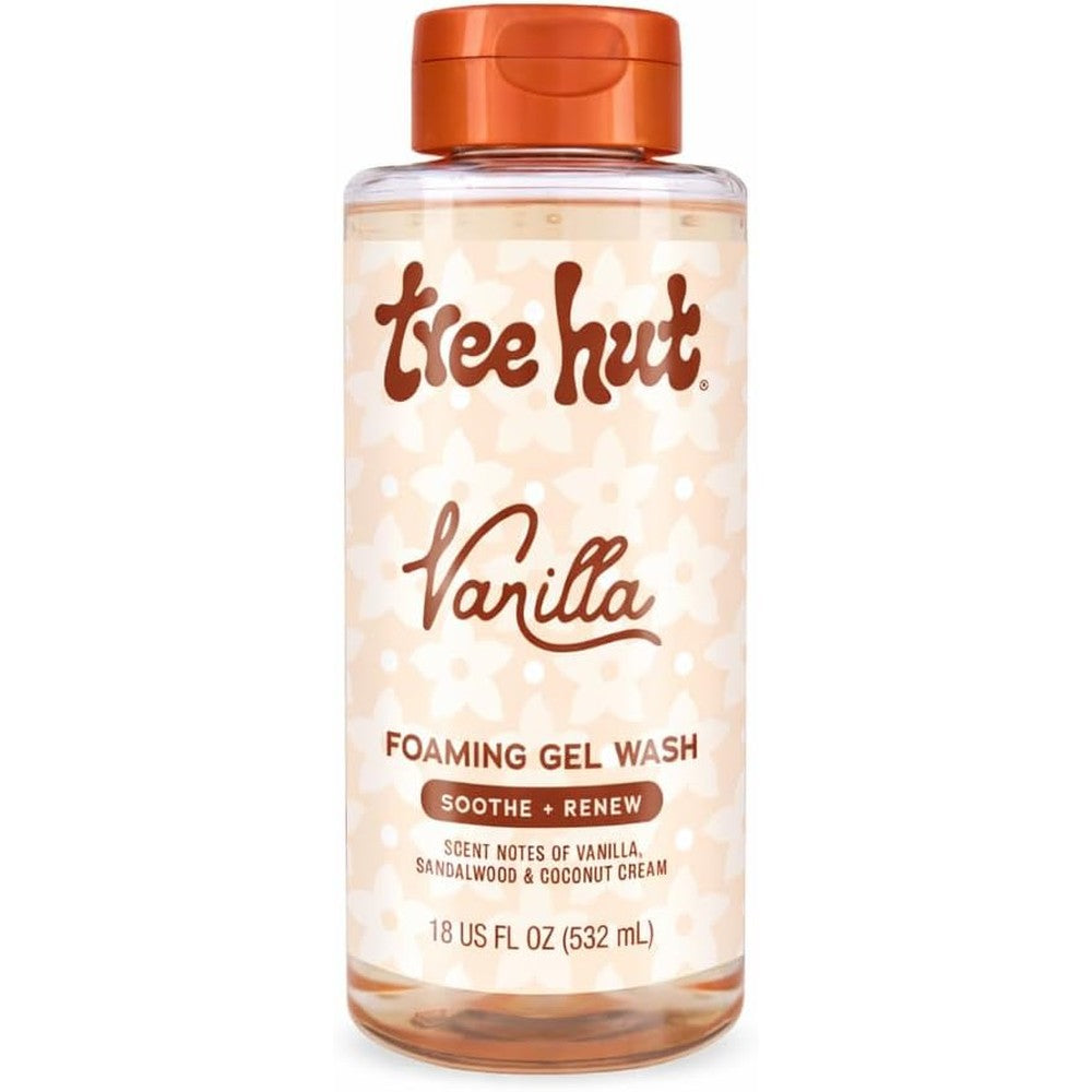 Tree Hut Vanilla Foaming Gel Wash front view bottle