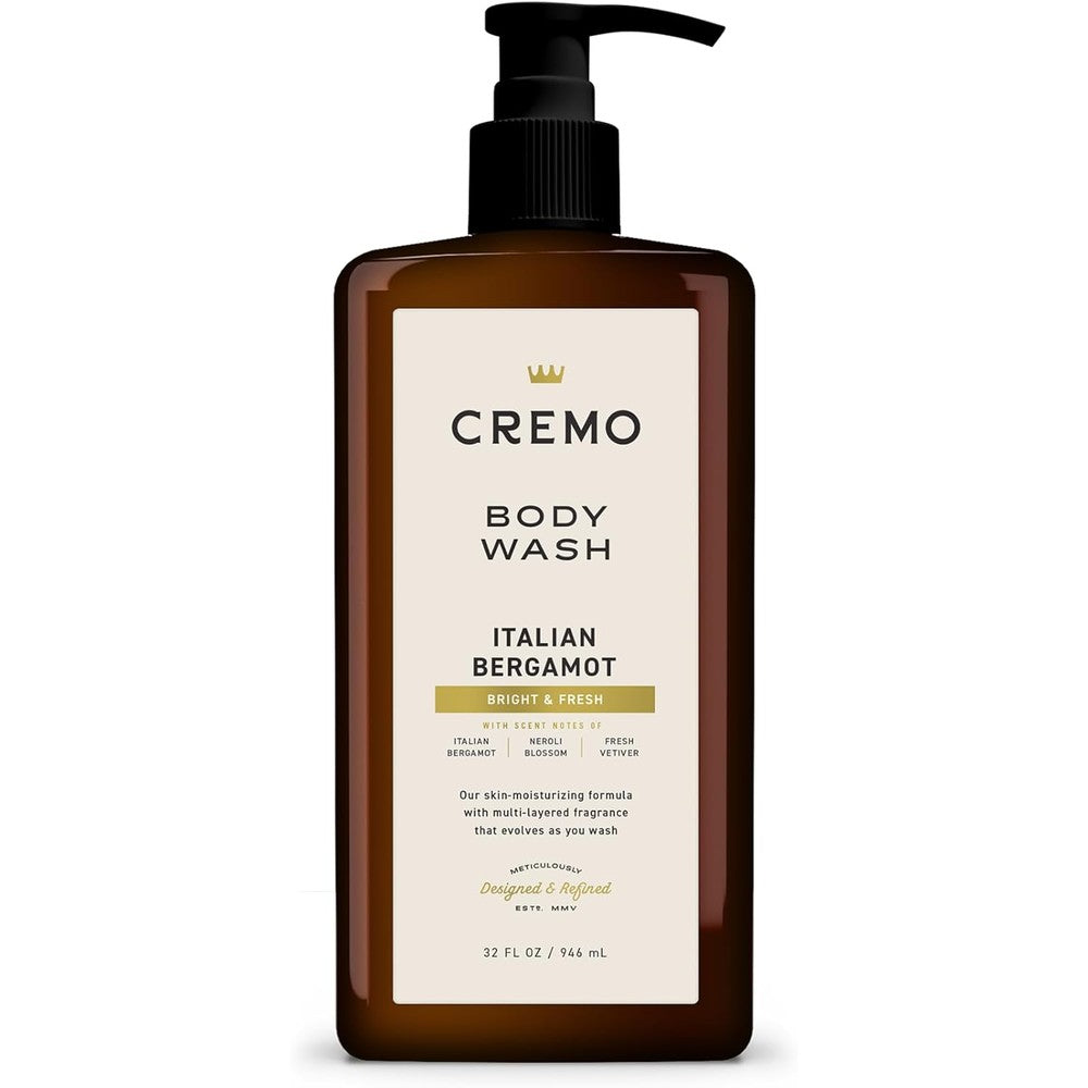 Cremo Italian Bergamot Rich Lathering Body Wash for Men 32 Fl Oz bottle