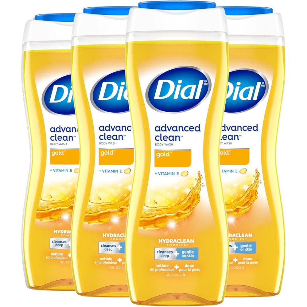 Dial Advanced Clean Gold Body Wash pack of four front view
