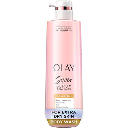 Olay Super Serum Body Wash for Extra Dry Skin front bottle view