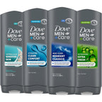 Dove Men Plus Care body wash mixed pack front view bottle display