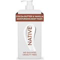 Native moisturizing body wash cocoa butter vanilla front view bottle