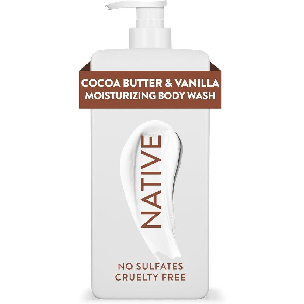 Native Cocoa Butter and Vanilla moisturizing body wash front view