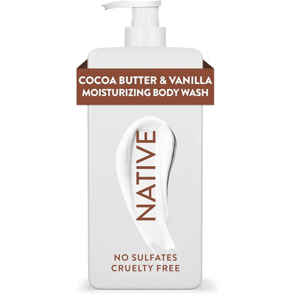 Native Cocoa Butter and Vanilla moisturizing body wash front view