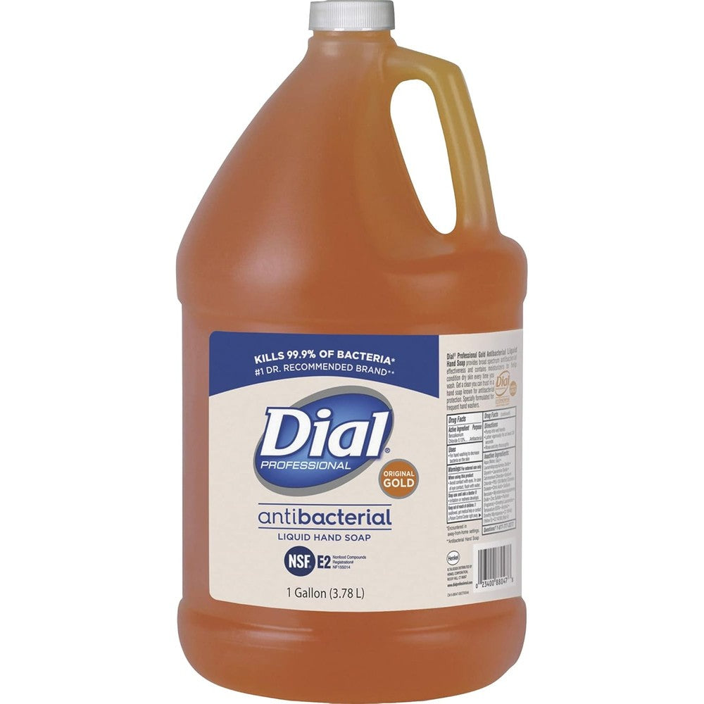 Dial Professional Gold Antibacterial Liquid Hand Soap 1 Gallon front view refill bottle