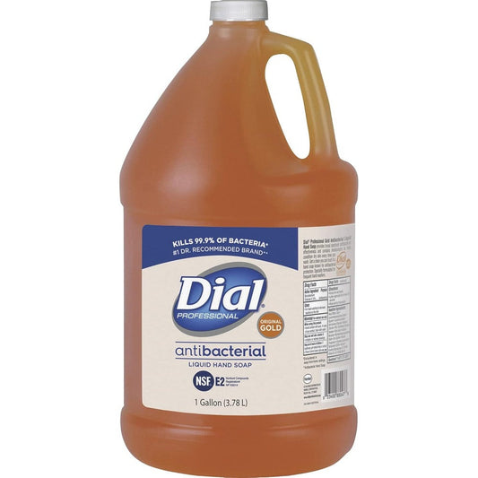 Dial Professional Gold Antibacterial Liquid Hand Soap 1 Gallon front view refill bottle