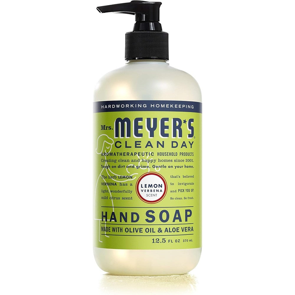 Mrs. Meyer's Clean Day Liquid Hand Soap Lemon Verbena front view bottle