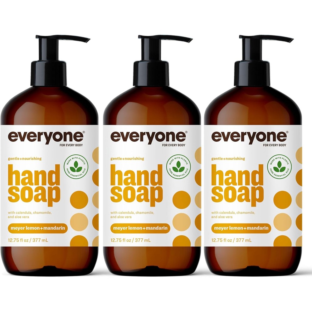 Everyone For Every Body liquid hand soap meyer lemon and mandarin front view trio pack