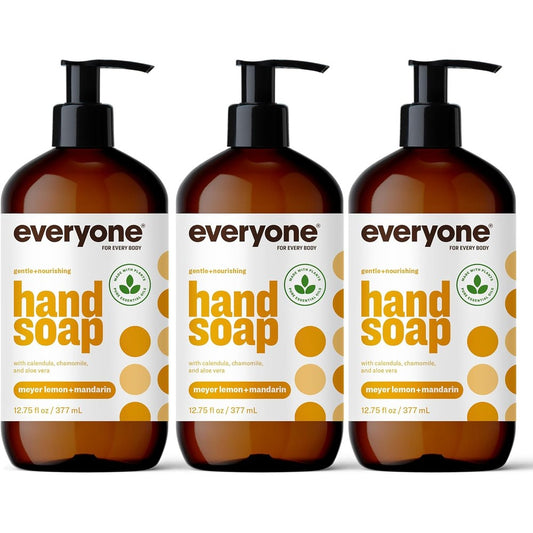 Everyone For Every Body liquid hand soap meyer lemon and mandarin front view trio pack