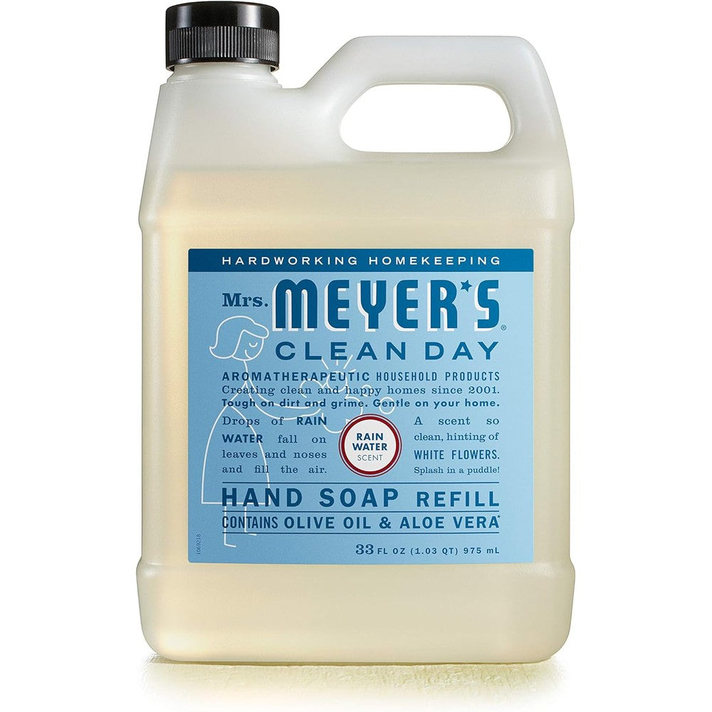 Mrs. Meyer's Clean Day Liquid Hand Soap Refill Rainwater front view packaging